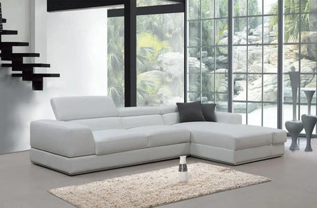 Divani Casa Pella Mini Modern White Leather Right Facing Sectional Sofa Vgca5106A - Wht - Raf - Sect | Home Elegance USA