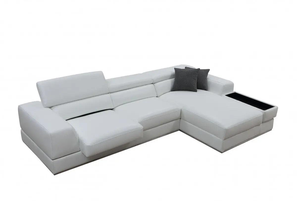 Divani Casa Pella Mini Modern White Leather Right Facing Sectional Sofa Vgca5106A - Wht - Raf - Sect | Home Elegance USA