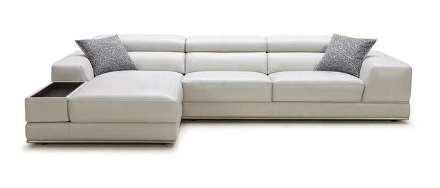 Vig Furniture - Divani Casa Pella Mini Modern White Leather Sectional Sofa - Vgca5106A-Wht