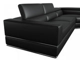 Vig Furniture - Divani Casa Pella Modern Black Italian Leather U Shaped Sectional Sofa - Vgca5106O-Blk-Sect