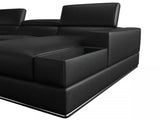 Vig Furniture - Divani Casa Pella Modern Black Italian Leather U Shaped Sectional Sofa - Vgca5106O-Blk-Sect