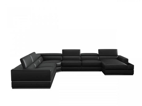 Vig Furniture - Divani Casa Pella Modern Black Italian Leather U Shaped Sectional Sofa - Vgca5106O-Blk-Sect