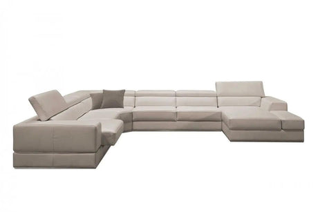 Vig Furniture - Divani Casa Pella - Modern Grey Italian Leather Sectional Sofa - Vgca5106-Gry-Sect