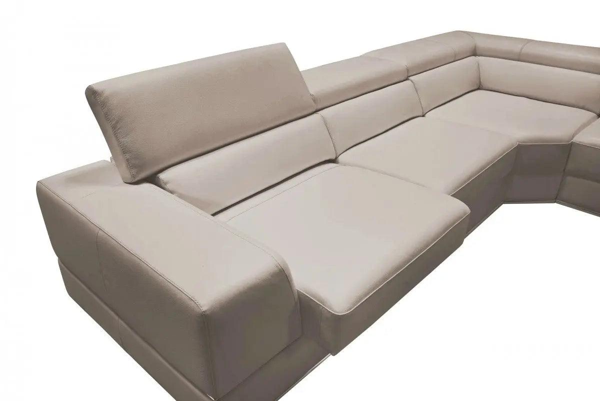 Vig Furniture - Divani Casa Pella - Modern Grey Italian Leather Sectional Sofa - Vgca5106-Gry-Sect