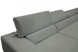 Divani Casa Pella Modern Grey Italian Leather U - Shaped Sectional Sofa – Stylish & Spacious Seating | Home Elegance USA