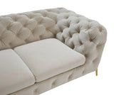 Vig Furniture - Divani Casa Quincey Transitional Beige Velvet Loveseat - Vgknk8520-Bei-L