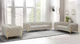 Vig Furniture - Divani Casa Quincey Transitional Beige Velvet Sofa Set - Vgknk8520-Bei-Set