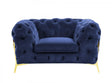 Divani Casa Quincey Transitional Blue Velvet Chair Vgknk8520-Blu-Ch