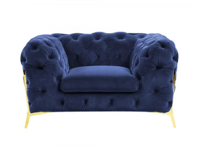 Divani Casa Quincey Transitional Blue Velvet Chair Vgknk8520-Blu-Ch