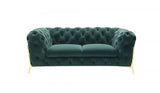 Vig Furniture - Divani Casa Quincey Transitional Emerald Green Velvet Loveseat - Vgknk8520-Grn-L