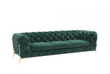 Vig Furniture - Divani Casa Quincey Transitional Emerald Green Velvet Sofa - Vgknk8520-Grn-S