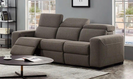 Vig Furniture - Divani Casa Raywick Modern Brown Fabric Sofa W- 2 Recliners - Vgmb-R110-Brn