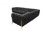 Divani Casa Sheila Modern Black Velvet Sectional Sofa | VIG | Home Elegance USA