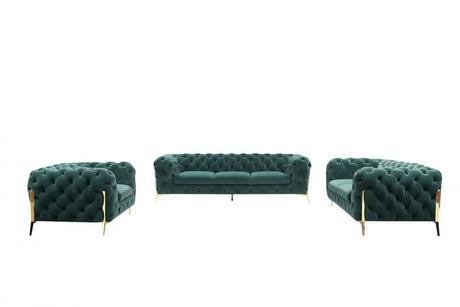 Vig Furniture - Divani Casa Sheila - Modern Emerald Green Fabric Sofa Set - Vgca1346