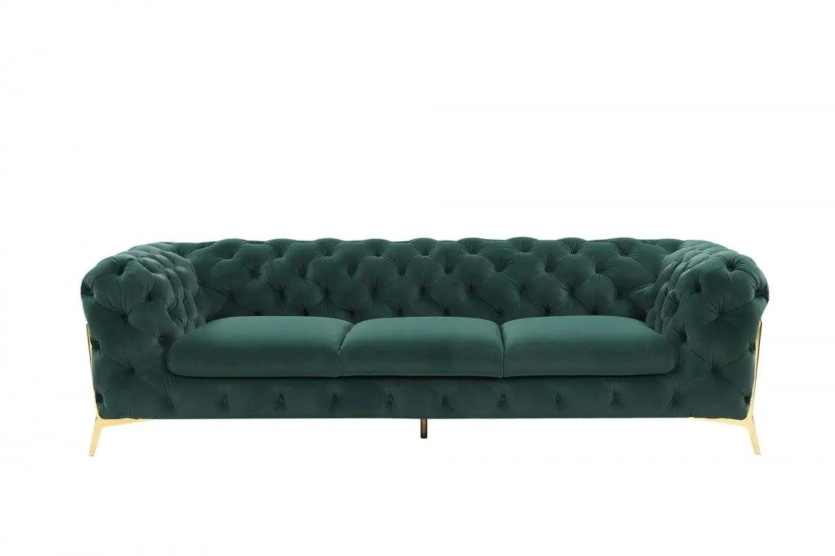 Vig Furniture - Divani Casa Sheila - Modern Emerald Green Fabric Sofa Set - Vgca1346