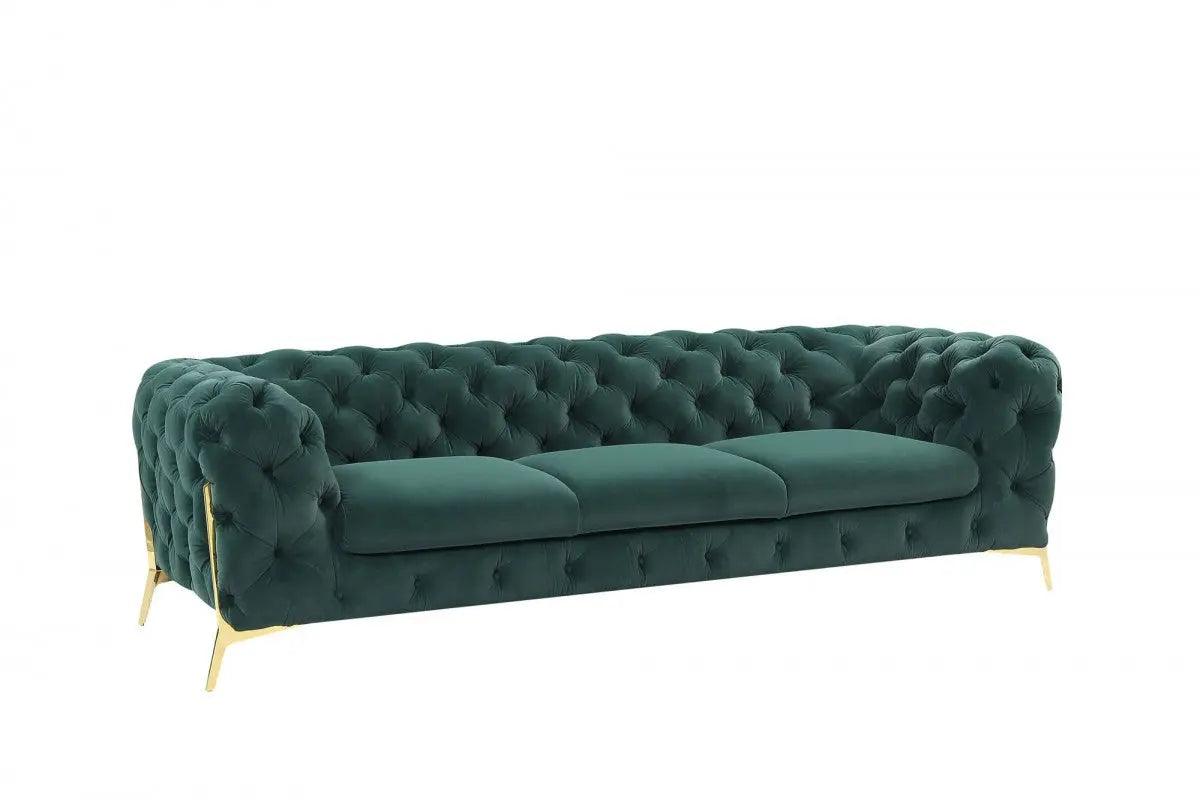 Vig Furniture - Divani Casa Sheila - Modern Emerald Green Fabric Sofa Set - Vgca1346