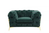 Vig Furniture - Divani Casa Sheila - Modern Emerald Green Fabric Sofa Set - Vgca1346