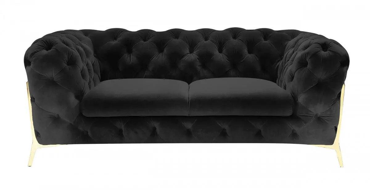 Divani Casa Sheila Transitional Black Fabric Loveseat Vgca1346 - Blk - L | Home Elegance USA