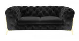 Vig Furniture - Divani Casa Sheila Transitional Black Fabric Loveseat - Vgca1346-Blk-L