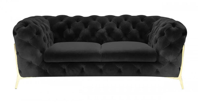 Vig Furniture - Divani Casa Sheila Transitional Black Fabric Loveseat - Vgca1346-Blk-L