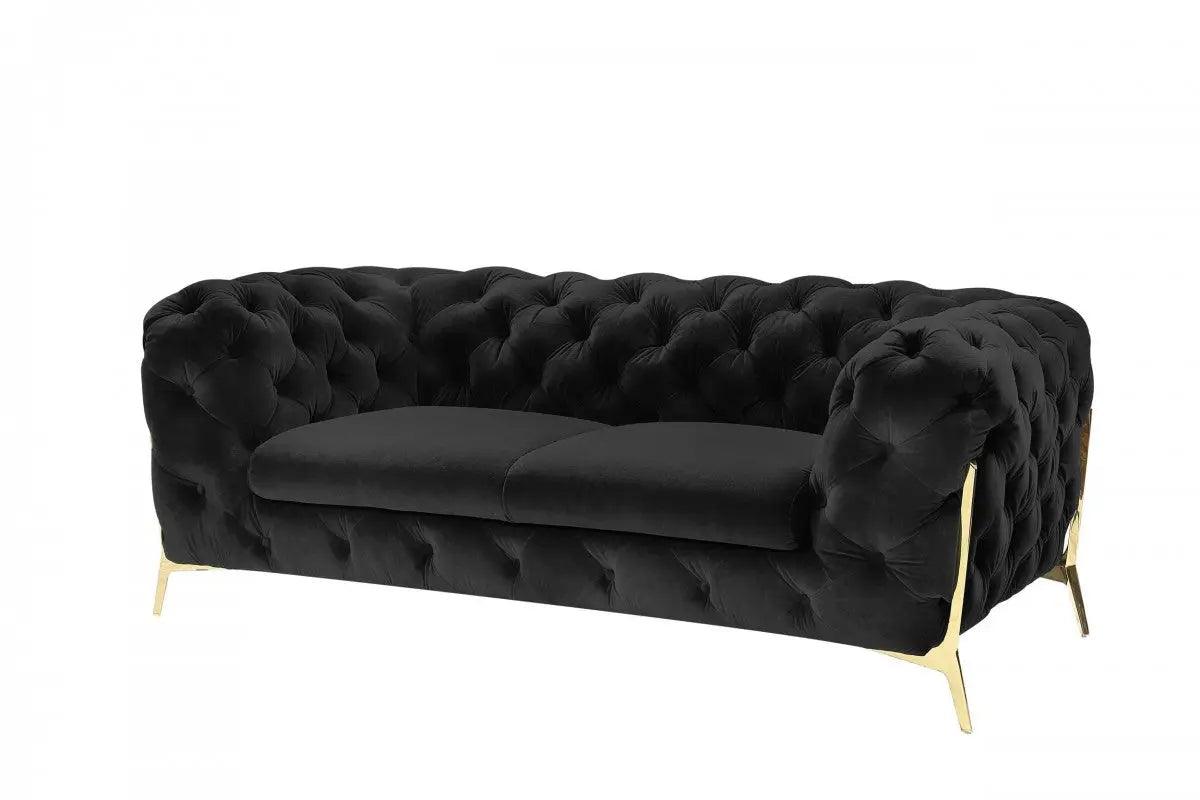 Vig Furniture - Divani Casa Sheila Transitional Black Fabric Loveseat - Vgca1346-Blk-L