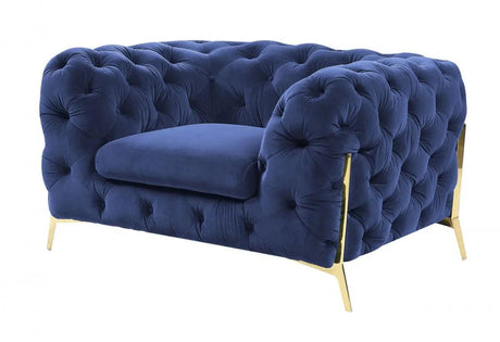 Vig Furniture - Divani Casa Sheila Transitional Dark Blue Fabric Chair - Vgca1346-Blue-Ch