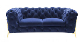 Divani Casa Sheila Transitional Dark Blue Fabric Loveseat Vgca1346-Blue-L