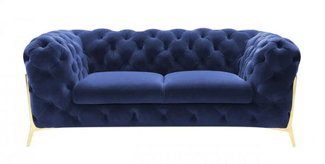 Divani Casa Sheila Transitional Dark Blue Fabric Loveseat Vgca1346 - Blue - L | Home Elegance USA