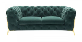 Divani Casa Sheila Transitional Emerald Green Fabric Loveseat Vgca1346-Em-Grn-L