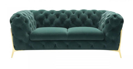 Vig Furniture - Divani Casa Sheila Transitional Emerald Green Fabric Loveseat - Vgca1346-Em-Grn-L