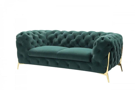 Vig Furniture - Divani Casa Sheila Transitional Emerald Green Fabric Loveseat - Vgca1346-Em-Grn-L