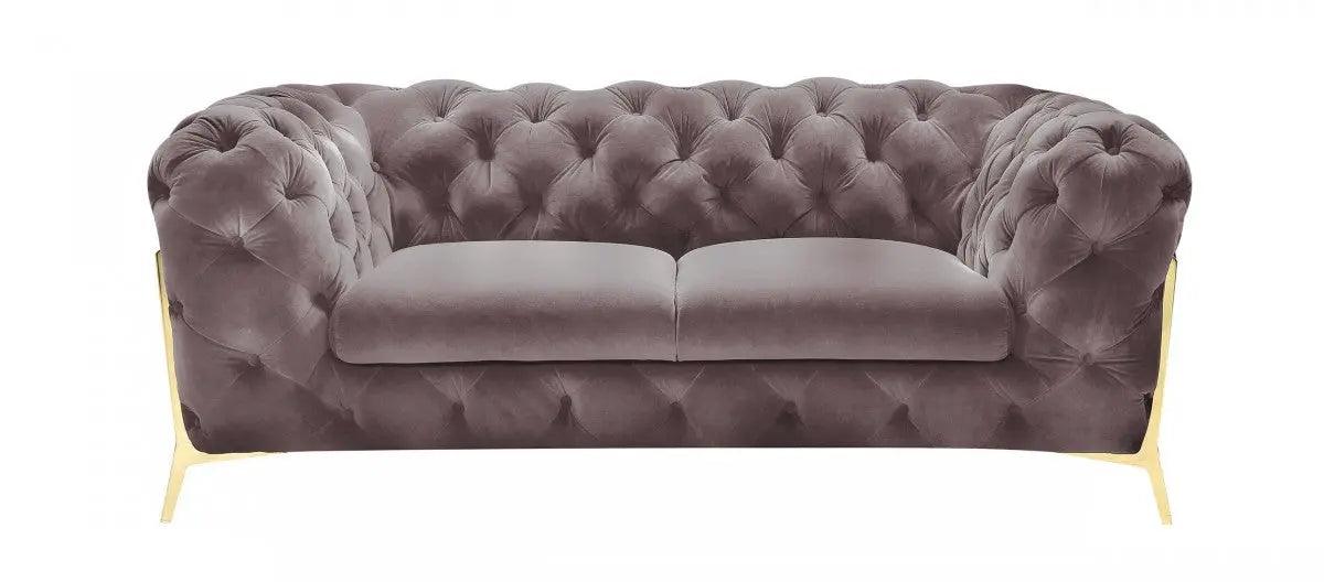 Vig Furniture - Divani Casa Sheila Transitional Silver Fabric Loveseat - Vgca1346-Sil-L