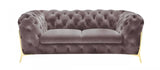 Divani Casa Sheila Transitional Silver Fabric Loveseat Vgca1346 - Sil - L | Home Elegance USA