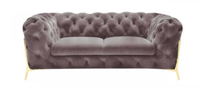 Divani Casa Sheila Transitional Silver Fabric Loveseat Vgca1346-Sil-L