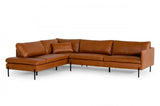 Vig Furniture - Divani Casa Sherry - Modern Cognac Laf Chaise Leather Sectional Sofa - Vgkkkf.1061Z-Cgn-Laf-Sect