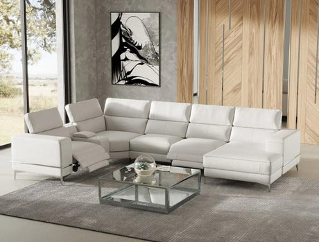 Vig Furniture - Divani Casa Stanton - Modern White Sectional Sofa + Recliners - Vgkne9210-8Wht-Sect