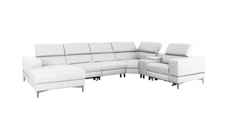 Vig Furniture - Divani Casa Stanton - Modern White Sectional Sofa + Recliners - Vgkne9210-8Wht-Sect