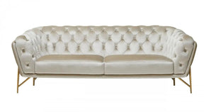 Divani Casa Stella Transitional Beige Velvet Sofa Vgca2020-Beige-S