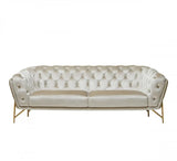 Vig Furniture - Divani Casa Stella Transitional Beige Velvet Sofa - Vgca2020-Beige-S