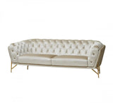 Vig Furniture - Divani Casa Stella Transitional Beige Velvet Sofa - Vgca2020-Beige-S