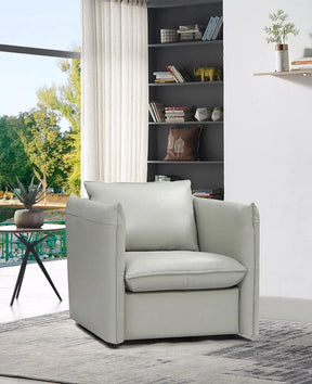 Divani Casa Tamworth Modern Grey Leather Swivel Chair Vgcan912-7376