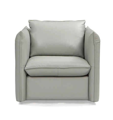 Vig Furniture - Divani Casa Tamworth Modern Grey Leather Swivel Chair - Vgcan912-7376