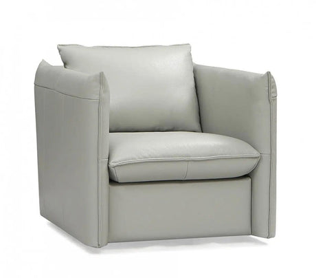 Vig Furniture - Divani Casa Tamworth Modern Grey Leather Swivel Chair - Vgcan912-7376