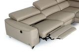 Vig Furniture - Divani Casa Versa Modern Light Taupe Teco-Leather Raf Chaise Sectional W- Recliner - Vgkne9112-Raf