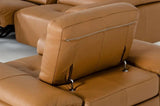 Vig Furniture - Estro Salotti Blossom Modern Cognac Leather Dual Reclining Sofa - Vgntblossom-S