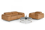 Vig Furniture - Estro Salotti Blossom Modern Cognac Leather Dual Reclining Sofa - Vgntblossom-S