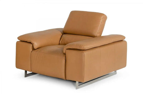 Vig Furniture - Estro Salotti Blossom Modern Cognac Leather Recliner - Vgntblossom-Ch