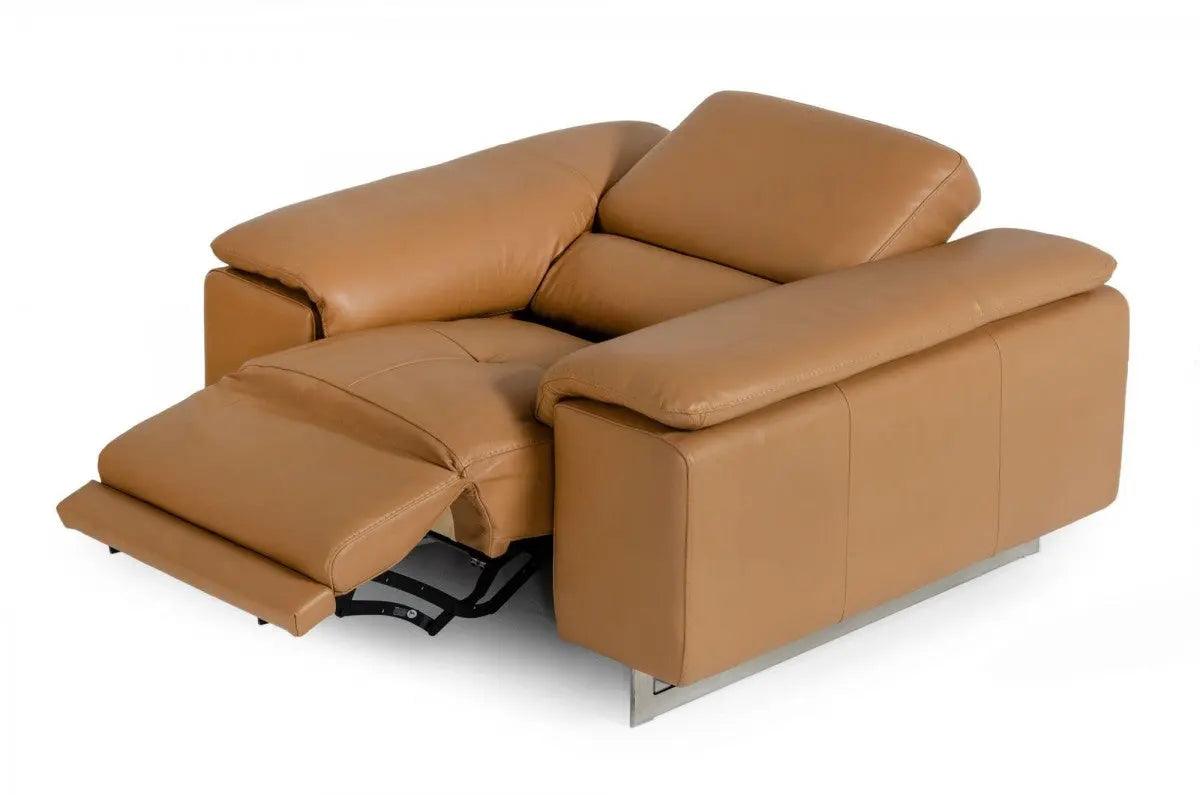 Vig Furniture - Estro Salotti Blossom Modern Cognac Leather Recliner - Vgntblossom-Ch