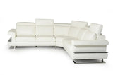 Vig Furniture - Estro Salotti Crosby Modern White Italian Leather Sectional Sofa - Vgntcrosby-Wht