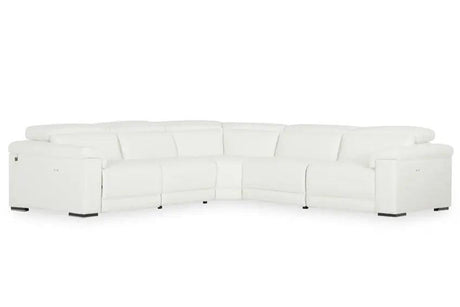 Vig Furniture - Estro Salotti Palinuro White Leather Sectional Sofa W-Recliners - Vgntpalinuro-Wht